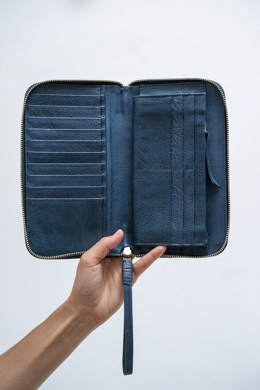 All in One wallet Blue, open